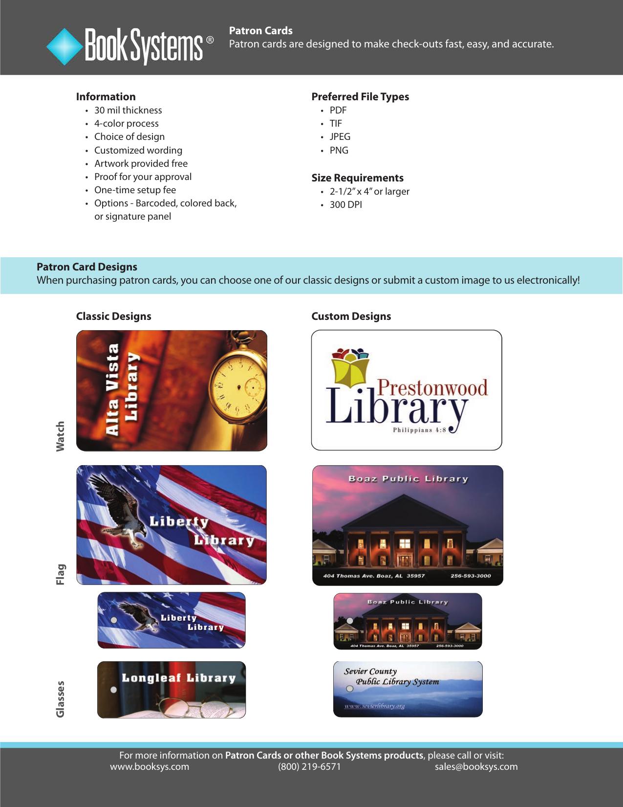 Patron Cards brochure